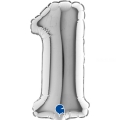 1 chiffre 14 cm mylar argentcm14A1 micro chiffres et lettres 7\\" 17cm