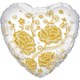 ballon coeur mylar cristal transparent avec rose or imprimé 60 cm diamètre