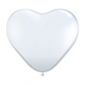 Coeur qualatex 28 cm blanc en poche de 25