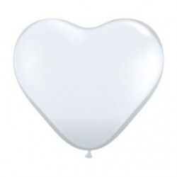 Coeur qualatex 28 cm blanc en poche de 25