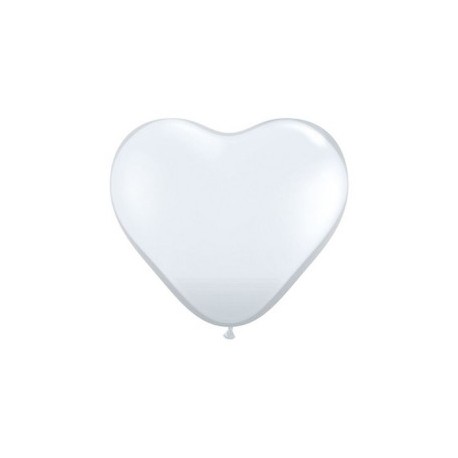 Coeur qualatex 28 cm blanc en poche de 25 Coeur qualatex 28 cm blanc en poche de 25