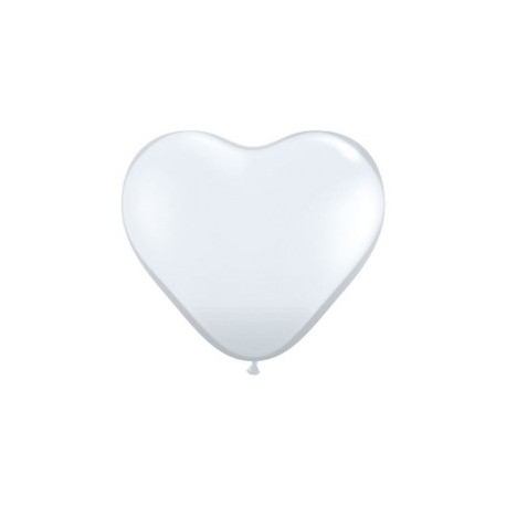 Coeur qualatex 28 cm blanc en poche de 25