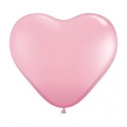 Coeur qualatex 28 cm rose en poche de 25