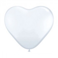 2 Ballons Coeur White 90 cm qualatex