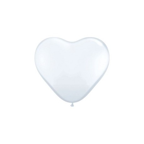 2 Ballons Coeur White 90 cm qualatex