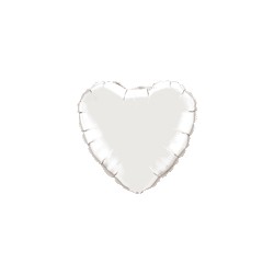 coeur mylar 45 cm blanc