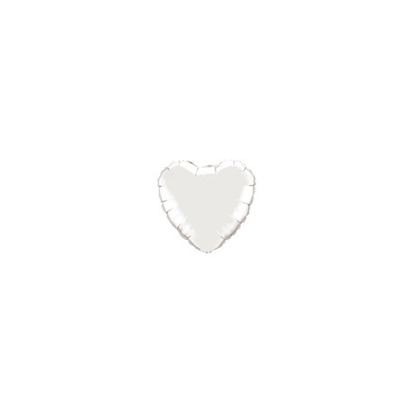 coeur mylar 45 cm blanc