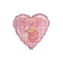 coeur naissance fille ballon mylar 45 cm non gonflé