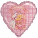 coeur naissance fille ballon mylar 45 cm non gonflé