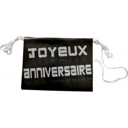 GUIRLANDE PAPIER NOIR JOYEUX ANNIVERSAIRE 4M