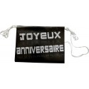 GUIRLANDE PAPIER NOIR JOYEUX ANNIVERSAIRE 4M