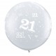ballon qualatex transparent avec 21tout autour, 90 cm diamètre