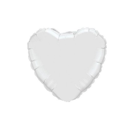coeur blanc mylar 10 cm vendu non gonflé 
