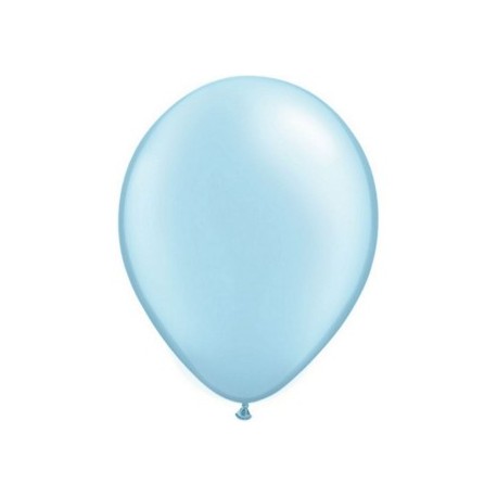 25 ballons qualatex 28 cm perlé pastel bleu ciel