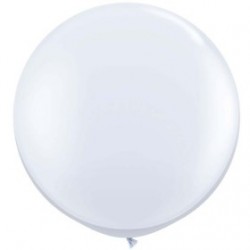 2 Ballons White 90 cm qualatex