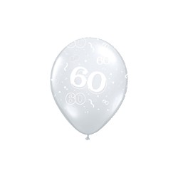 ballon 60 transparent 28 cm de diamètre qualatex en poche de 5