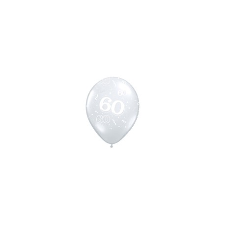 ballon 60 transparent 28 cm de diamètre qualatex en poche de 5