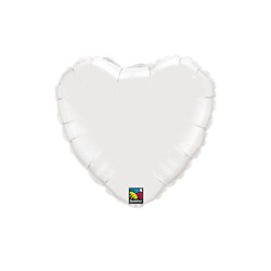 coeur mylar métal blanc 90 cm de diamètre