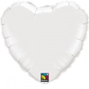 coeur mylar métal blanc 90 cm de diamètre