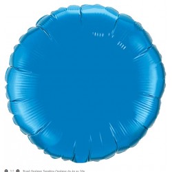 saphire bleu rond mylar métal 90 cm vendu non gonflé