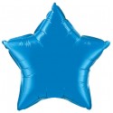 bleu saphire étoile mylar métal 90 cm de diamètre non gonflé