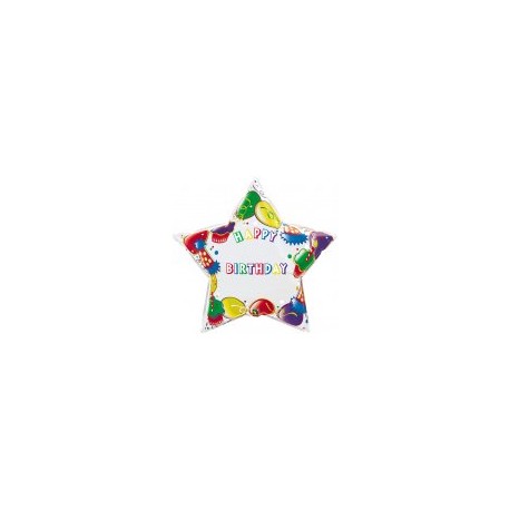 etoile happy birthday à personnaliser ballon mylar 90 cm non gonflé