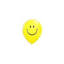 smile face jaune opaque qualtex 12.5 cm en poche de 10