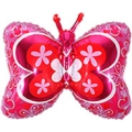 papillon rose mylar 70 cm à plat vendu non gonflé
