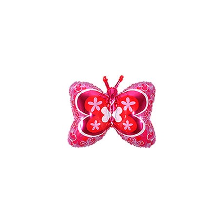 papillon rose mylar 70 cm à plat vendu non gonflé