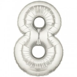 8 ARGENT Chiffre md métal mylar 8