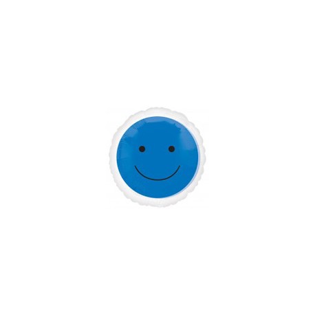 smile bleu ballon mylar 45 cm à plat