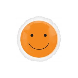 smile orange ballon mylar 45 cm à plat