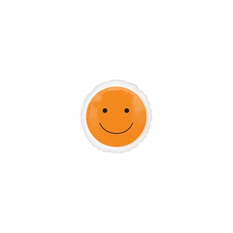 smile orange ballon mylar 45 cm à plat