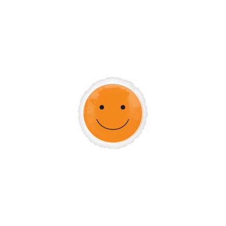 smile orange ballon mylar 45 cm à plat