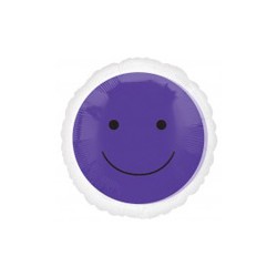 smile violet : ballon mylar 45 cm à plat