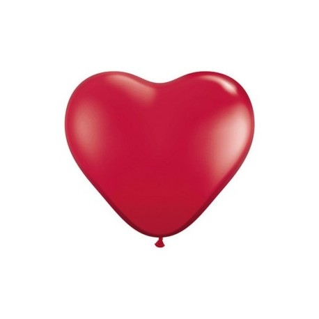 Coeur qualatex 28 cm rouge rubis cristal poche de 25