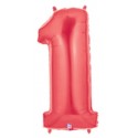 1 ROUGE Chiffre métal mylar 1 haut 86 cm 