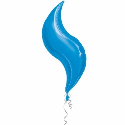 curve bleu ballon mylar