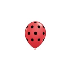 ballon rouge polka dot noir 12.5 cm qualatex par 10