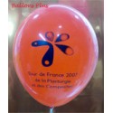 Impression 1 face 1 couleur 1000 exemplaires sur ballons 30cm Ø