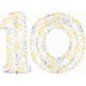 10 2 CHIFFRES BALLONS BLANC ET COEURS