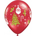 50 ballons Père Noël et sapin ballons baudruche 28 cm