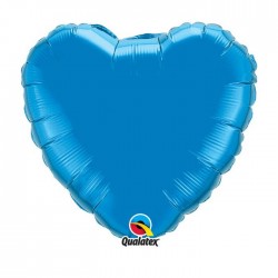 1 ballon mylar métal coeur bleu 45 cm