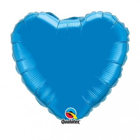 1 ballon mylar métal coeur bleu 45 cm