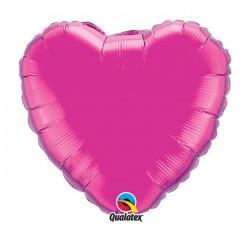 1 ballon mylar métal coeur fuschia 45 cm