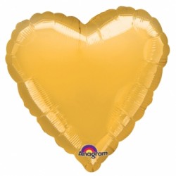 ballon mylar métal coeur or