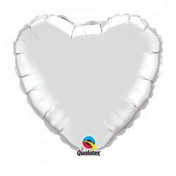 ballon mylar métal coeur argent