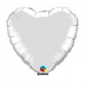 ballon mylar métal coeur argent