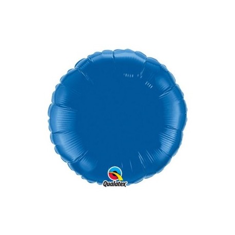 ballon mylar métal rond bleu SAPHIR