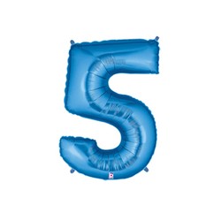 5 BLEU Chiffre métal mylar 5